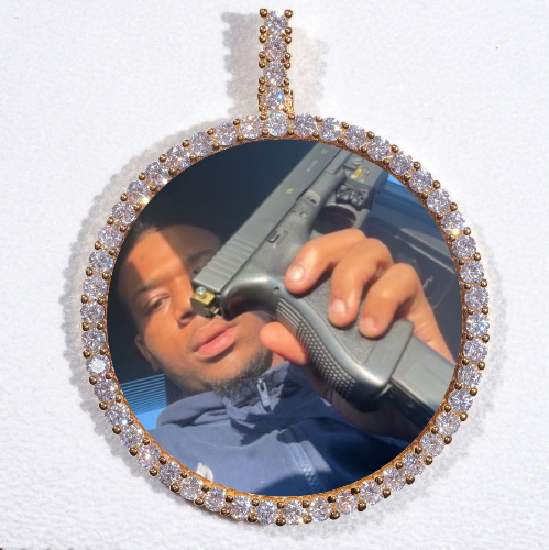 LARGE 3D CIRCLE CUSTOM PICTURE PENDANT