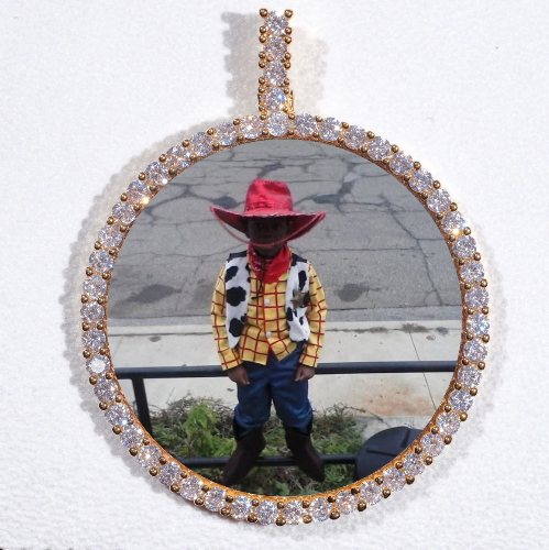LARGE 3D CIRCLE CUSTOM PICTURE PENDANT