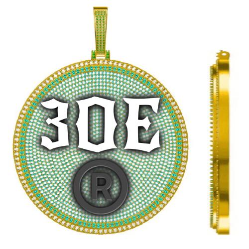 CUSTOM LETTER NECKLACE 3D BIG DISC
