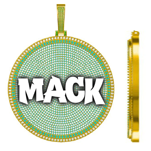 CUSTOM LETTER NECKLACE 3D BIG DISC