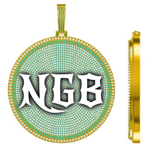 CUSTOM LETTER NECKLACE 3D BIG DISC