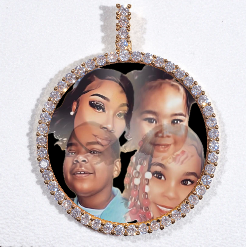 LARGE 3D CIRCLE CUSTOM PICTURE PENDANT
