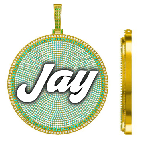 CUSTOM LETTER NECKLACE 3D BIG DISC