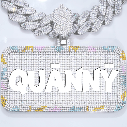 CUSTOM LETTER NECKLACE 3D COLORFUL SQUARE