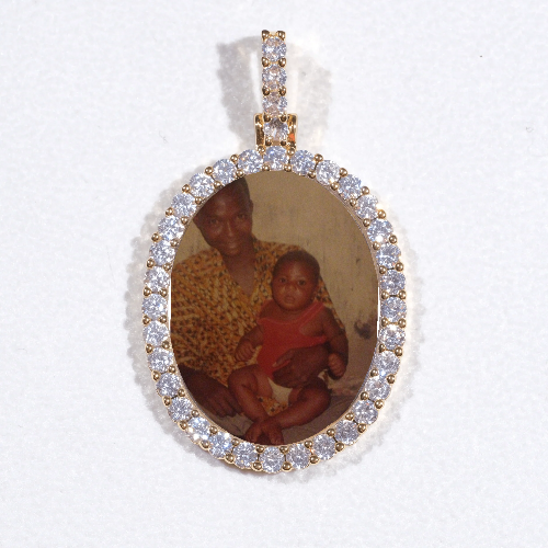 3D Oval Custom Picture Pendant