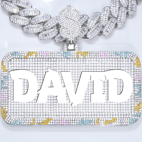 CUSTOM LETTER NECKLACE 3D COLORFUL SQUARE