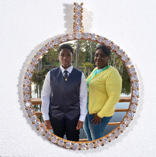 LARGE 3D CIRCLE CUSTOM PICTURE PENDANT