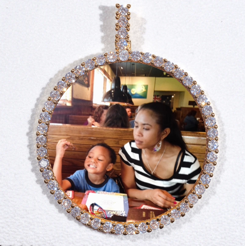 LARGE 3D CIRCLE CUSTOM PICTURE PENDANT