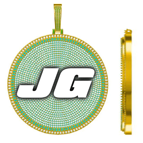 CUSTOM LETTER NECKLACE 3D BIG DISC