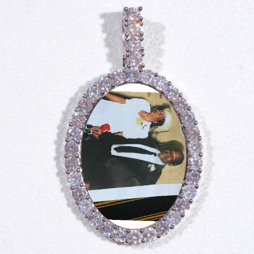 Large 3D Oval Custom Picture Pendant