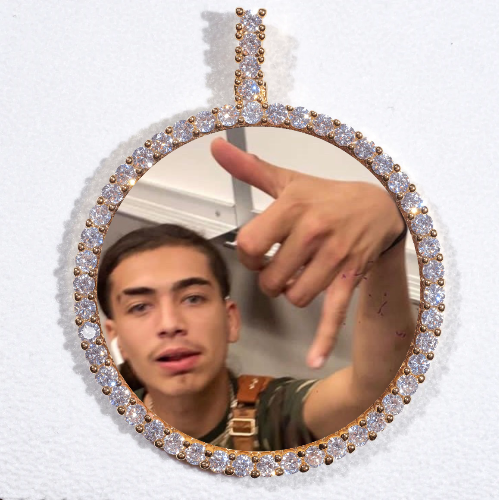 LARGE 3D CIRCLE CUSTOM PICTURE PENDANT