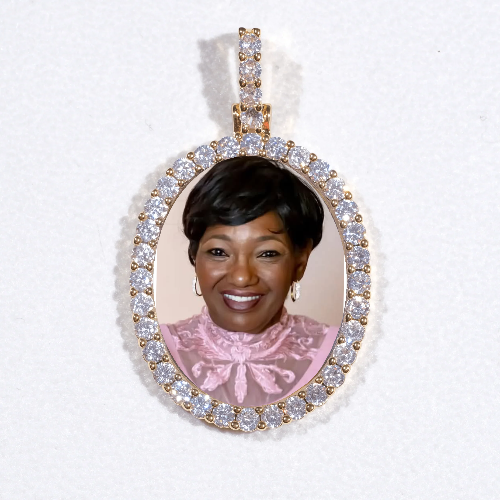 3D Oval Custom Picture Pendant