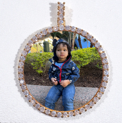LARGE 3D CIRCLE CUSTOM PICTURE PENDANT