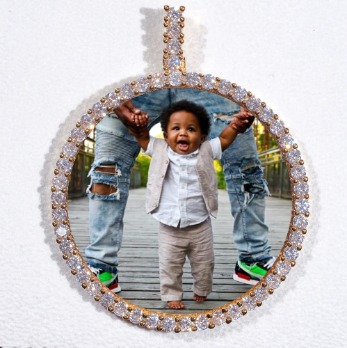 LARGE 3D CIRCLE CUSTOM PICTURE PENDANT