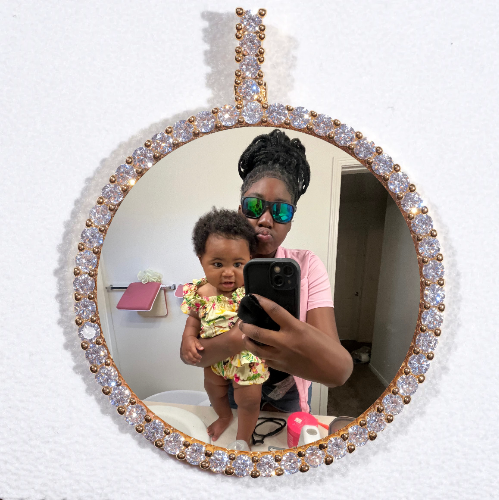 LARGE 3D CIRCLE CUSTOM PICTURE PENDANT