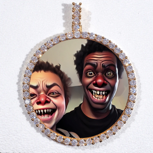 LARGE 3D CIRCLE CUSTOM PICTURE PENDANT