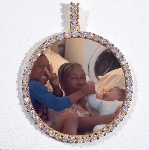 LARGE 3D CIRCLE CUSTOM PICTURE PENDANT