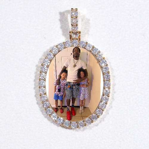 3D Oval Custom Picture Pendant