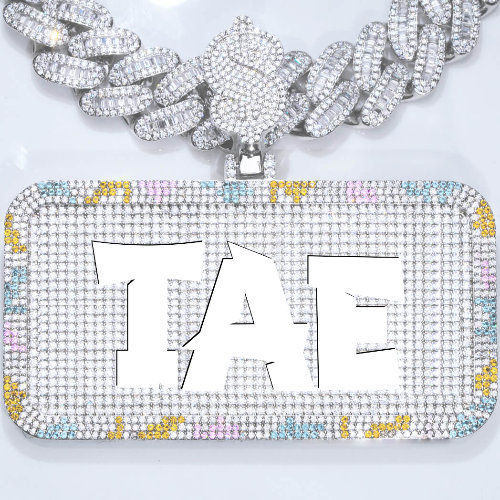 CUSTOM LETTER NECKLACE 3D COLORFUL SQUARE