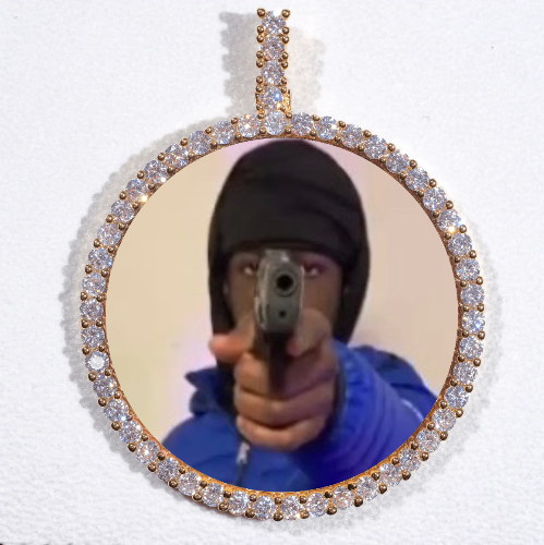 LARGE 3D CIRCLE CUSTOM PICTURE PENDANT