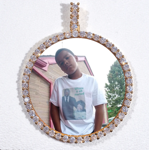LARGE 3D CIRCLE CUSTOM PICTURE PENDANT