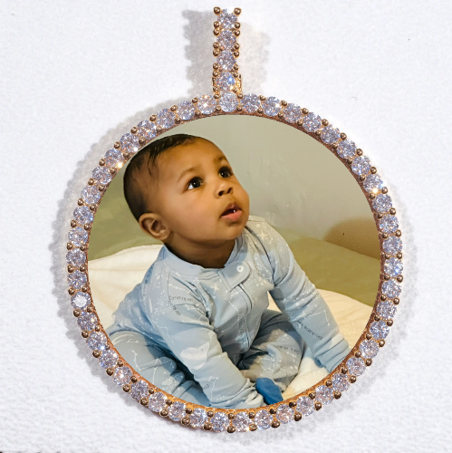 LARGE 3D CIRCLE CUSTOM PICTURE PENDANT
