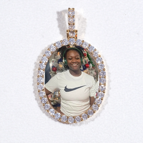 3D Oval Custom Picture Pendant