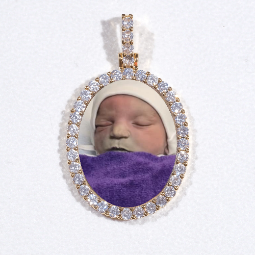 3D Oval Custom Picture Pendant