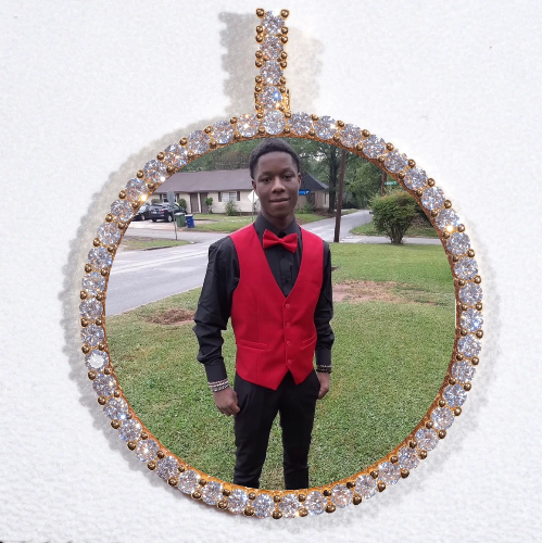 LARGE 3D CIRCLE CUSTOM PICTURE PENDANT