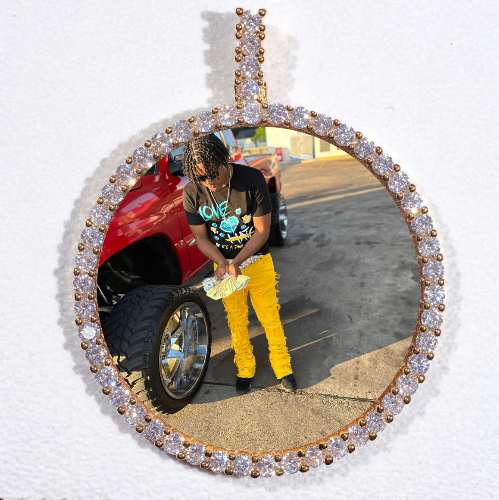 LARGE 3D CIRCLE CUSTOM PICTURE PENDANT