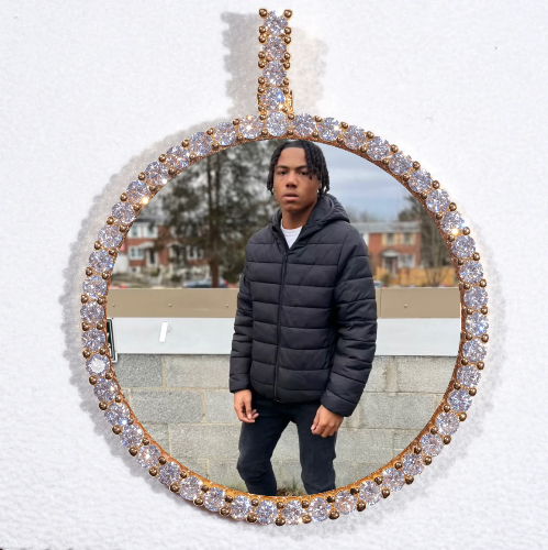LARGE 3D CIRCLE CUSTOM PICTURE PENDANT