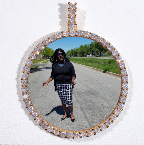 LARGE 3D CIRCLE CUSTOM PICTURE PENDANT