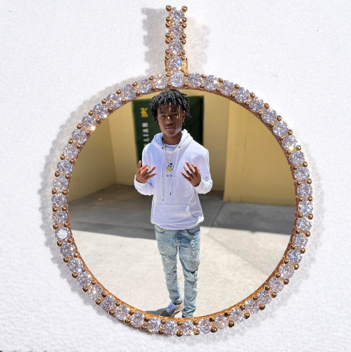 LARGE 3D CIRCLE CUSTOM PICTURE PENDANT