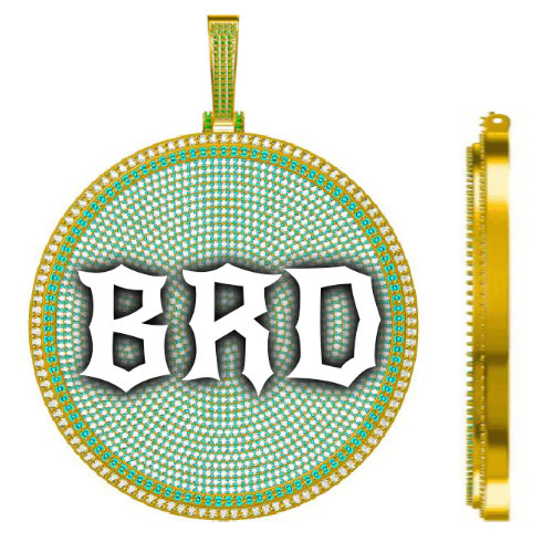 CUSTOM LETTER NECKLACE 3D BIG DISC