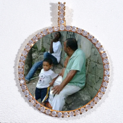 LARGE 3D CIRCLE CUSTOM PICTURE PENDANT