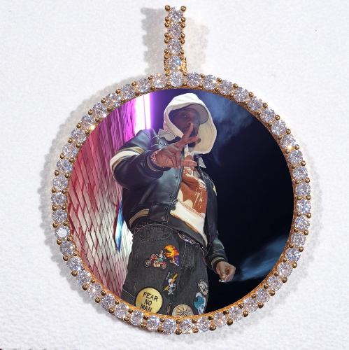 LARGE 3D CIRCLE CUSTOM PICTURE PENDANT