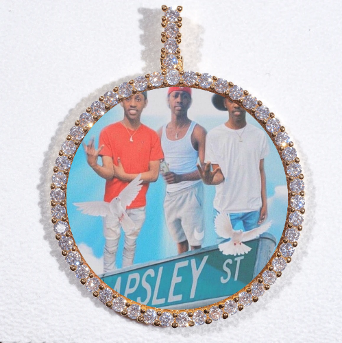 LARGE 3D CIRCLE CUSTOM PICTURE PENDANT