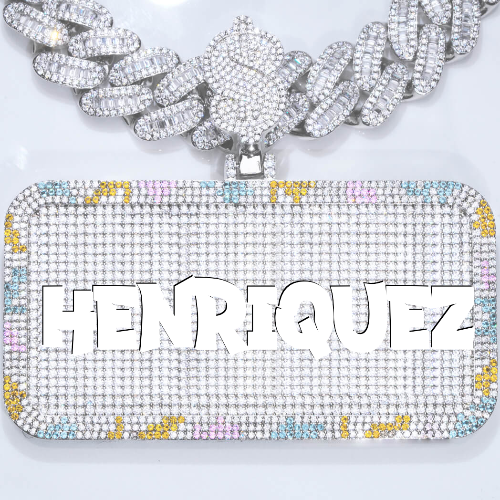 CUSTOM LETTER NECKLACE 3D COLORFUL SQUARE