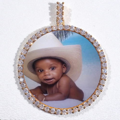 LARGE 3D CIRCLE CUSTOM PICTURE PENDANT