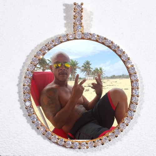 LARGE 3D CIRCLE CUSTOM PICTURE PENDANT