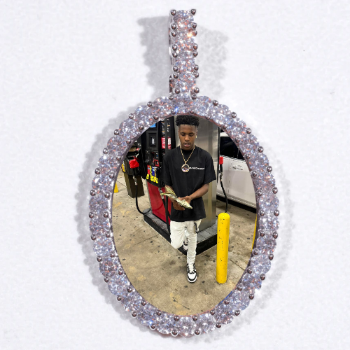 Large 3D Oval Custom Picture Pendant