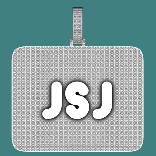 CUSTOM LETTER NECKLACE 3D BIG SQUARE