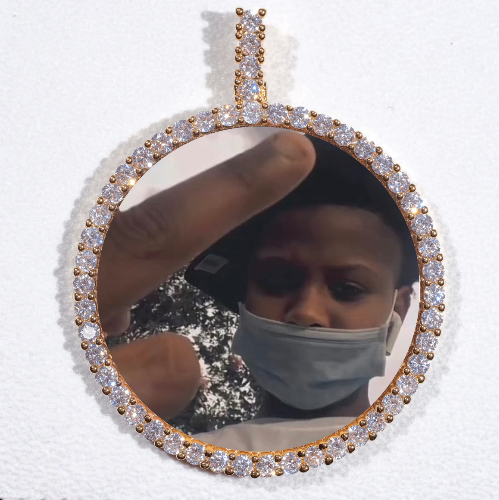 LARGE 3D CIRCLE CUSTOM PICTURE PENDANT