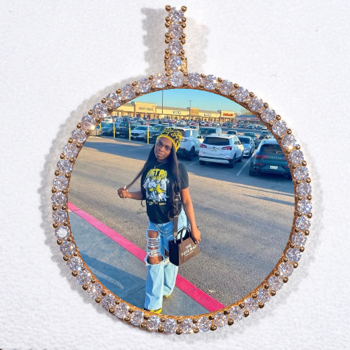 LARGE 3D CIRCLE CUSTOM PICTURE PENDANT