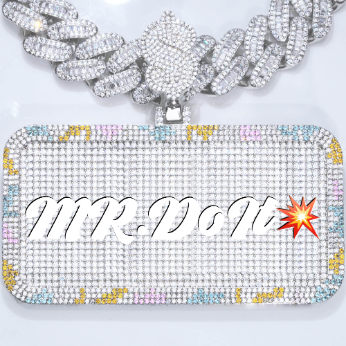 CUSTOM LETTER NECKLACE 3D COLORFUL SQUARE