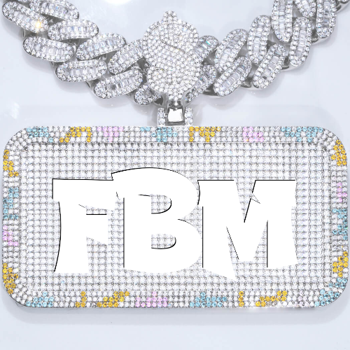 CUSTOM LETTER NECKLACE 3D COLORFUL SQUARE