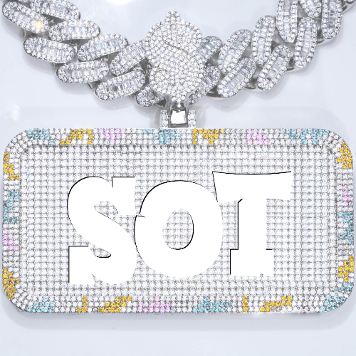 CUSTOM LETTER NECKLACE 3D COLORFUL SQUARE