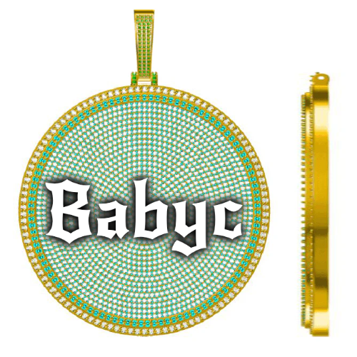 CUSTOM LETTER NECKLACE 3D BIG DISC