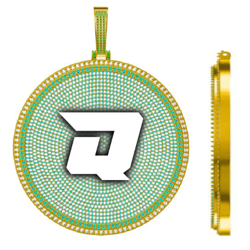 CUSTOM LETTER NECKLACE 3D BIG DISC