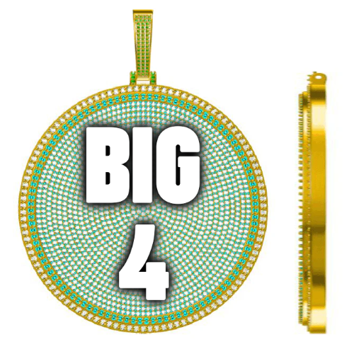 CUSTOM LETTER NECKLACE 3D BIG DISC